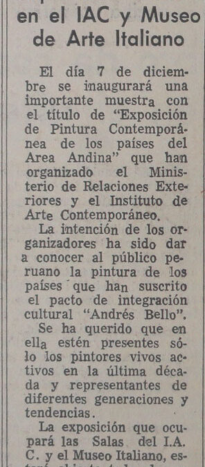 Importante muestra en el IAC y Museo de Arte Italiano