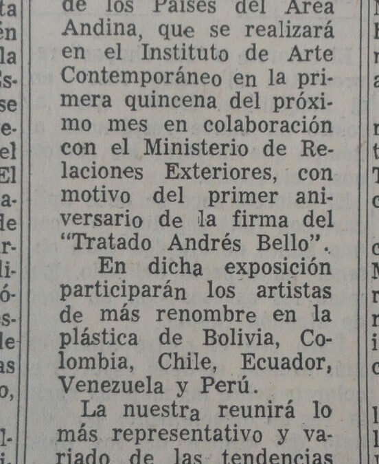 Muestra pictórica de países andinos