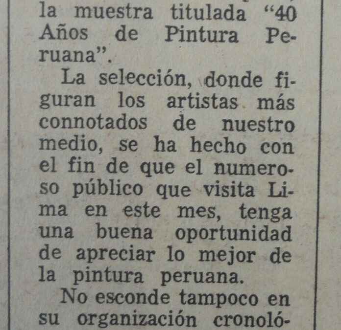 Cuarenta años de pintura peruana